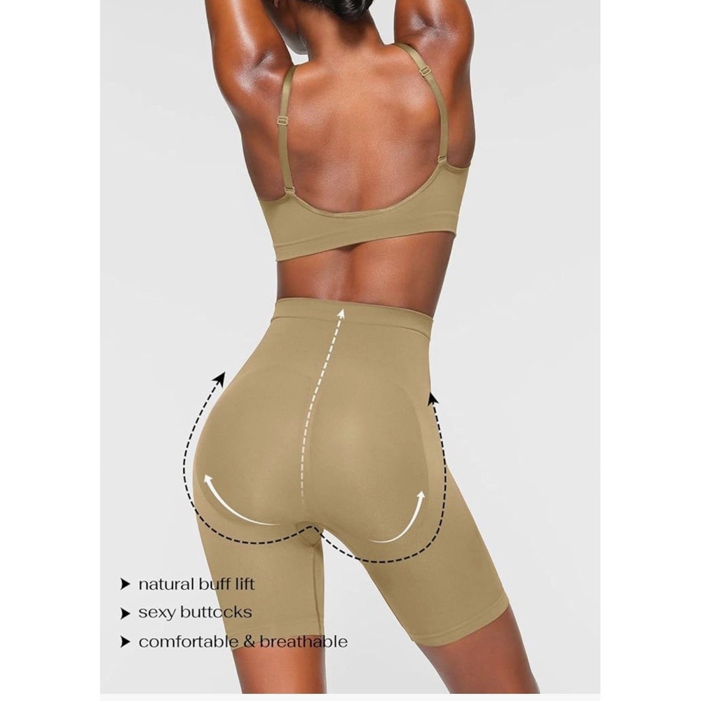 Women High Waist Seamless Body Shaper Panties Tummy Control Shapewear Beige SZ S - Picture 3 of 9